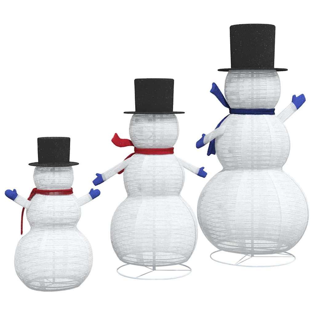 Christmas Snowman Family 3 pcs Warm White 81 x 60 x 125 cm